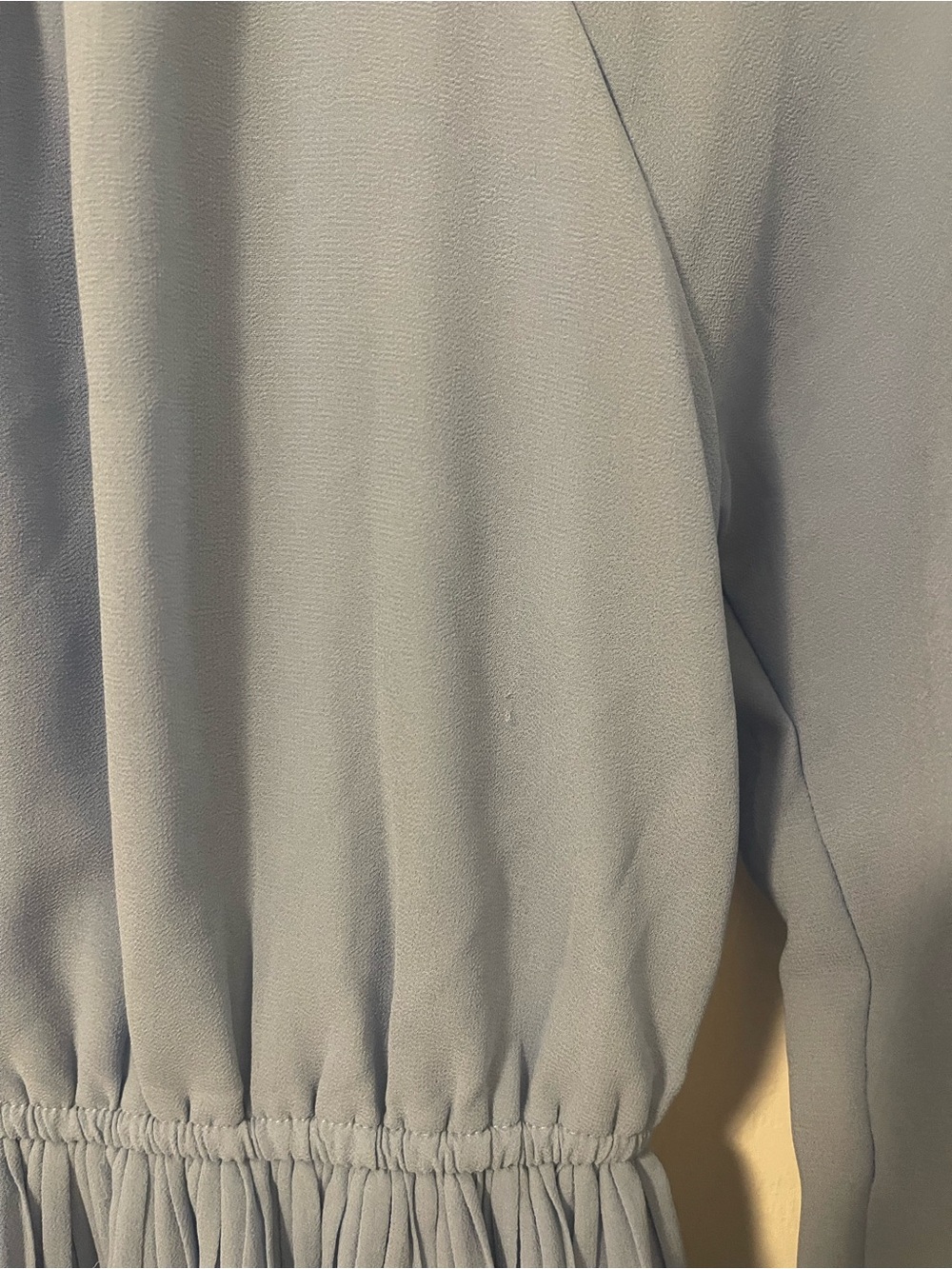 Women’s Light Blue Long Sleeve Tiered Pleated Dress - Picture 9 of 10